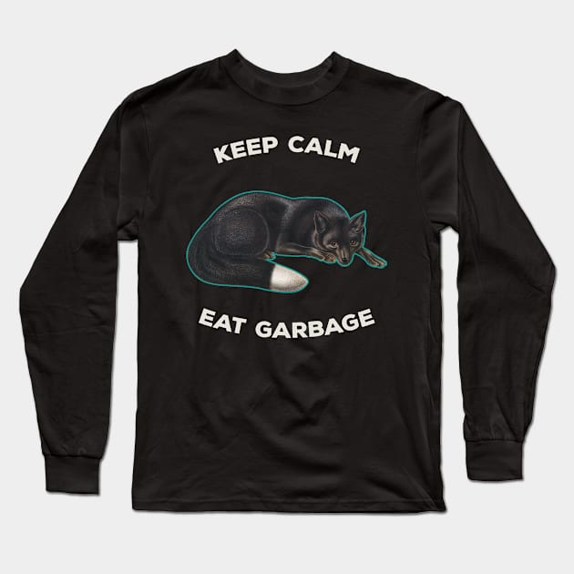 Vintage Fox Meme Keep Calm Long Sleeve T-Shirt by Rain Bows